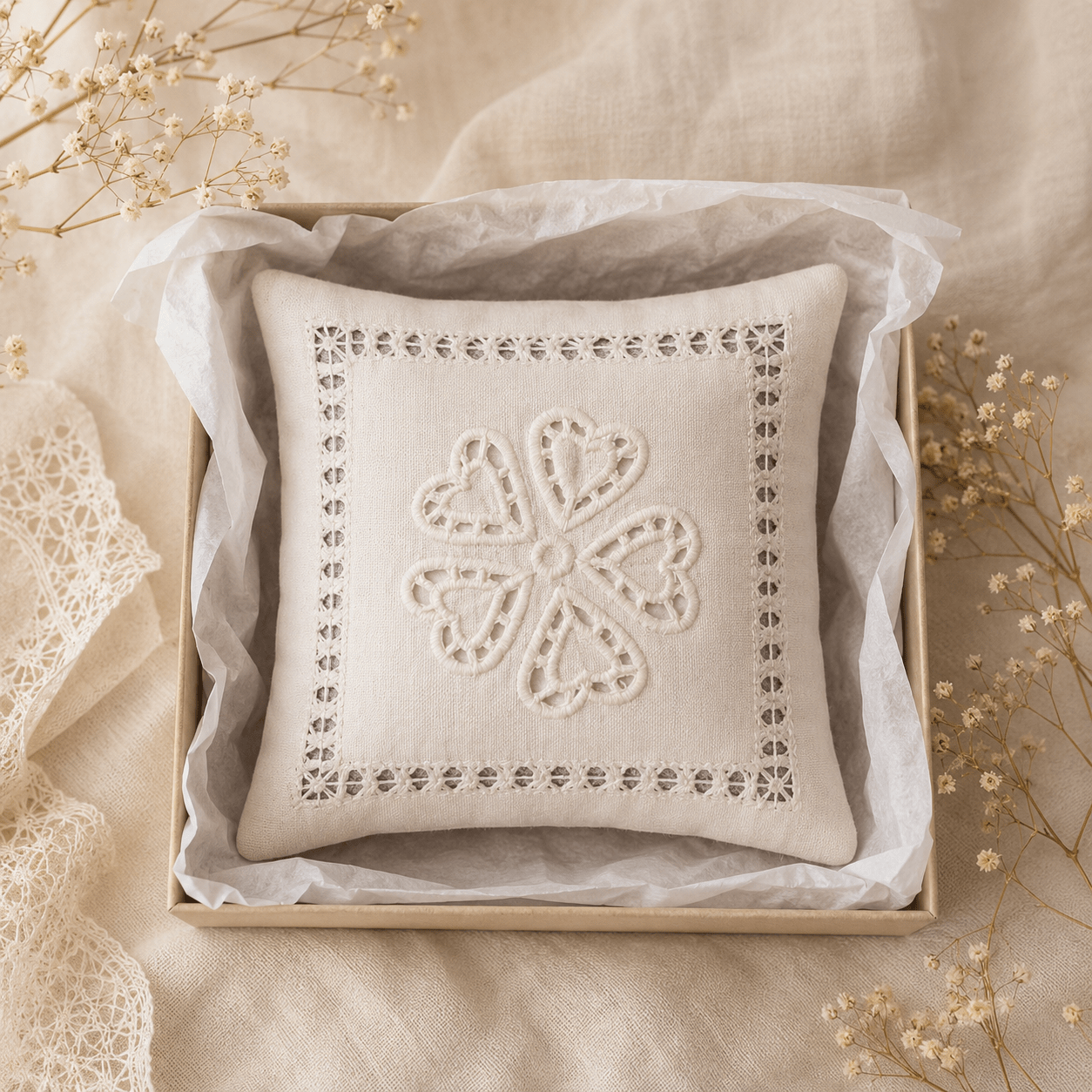 HERBÁRIUM - tölthető textil párnácska választható mintával 15 x 15 cm - Greens Of Daisy