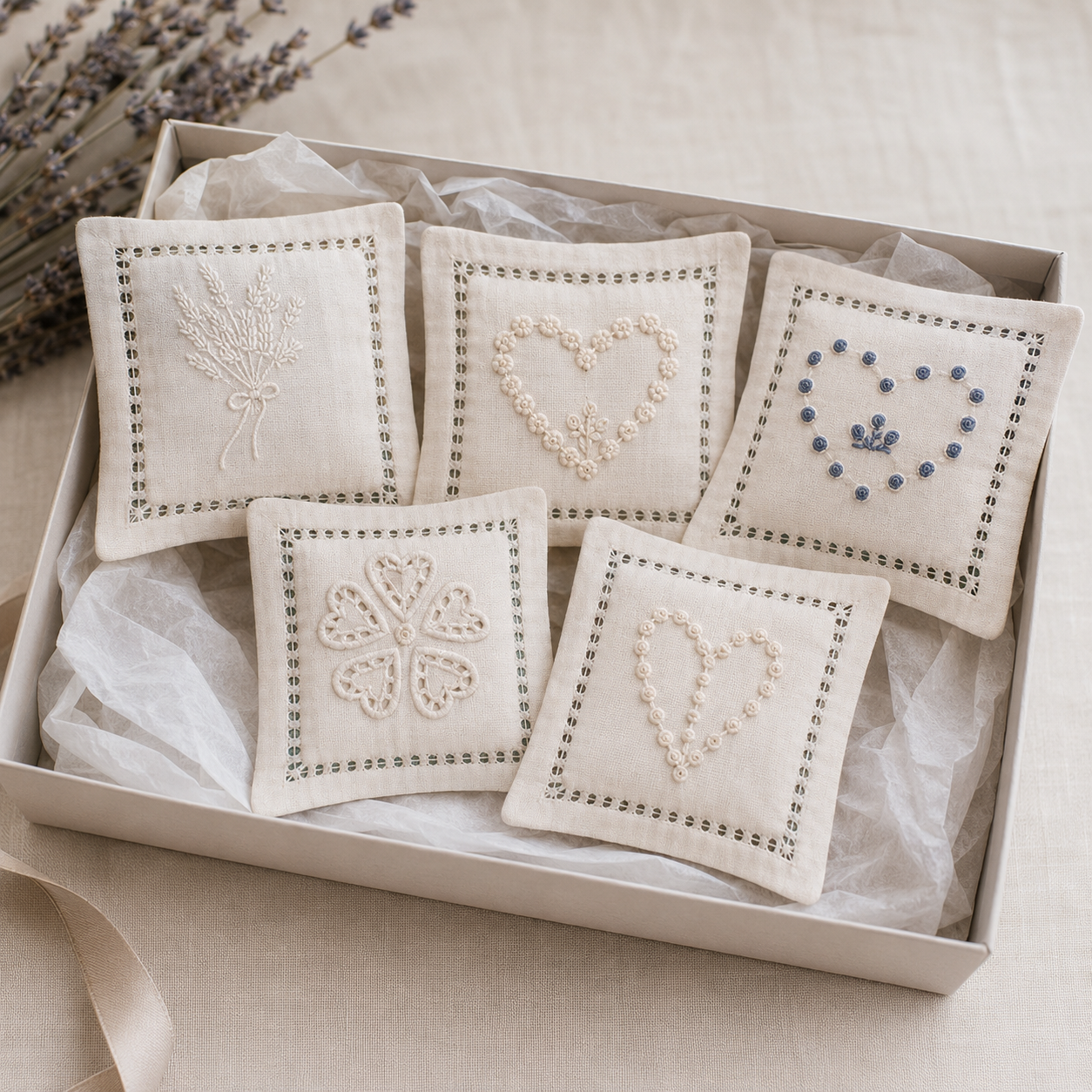 HERBÁRIUM - tölthető textil párnácska választható mintával 15 x 15 cm