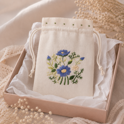 VADVIRÁG - zsinóros textiltasak választható mintával 15 x 20 cm